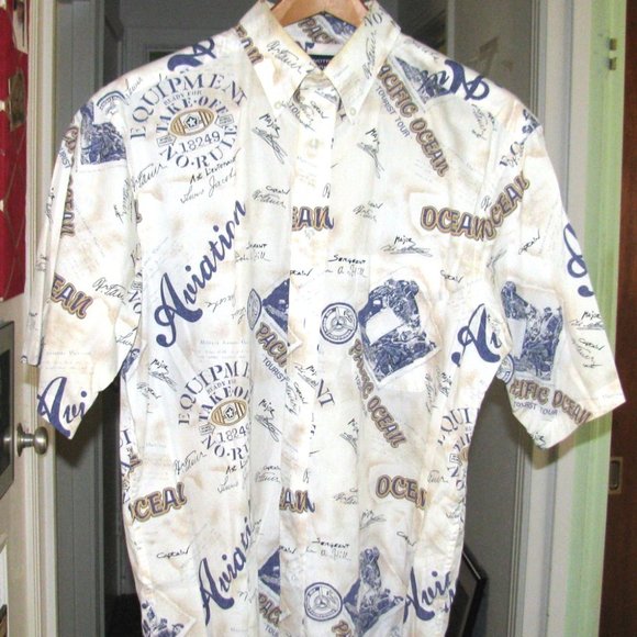 ECRU Travel Sport Shirt Roundtree & York Sz M - Picture 1 of 2